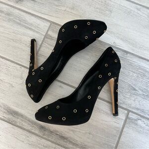Giuseppe Zanotti Cindy Black SuedeGrommet Pumps Made in Italy EU 41 Platforms